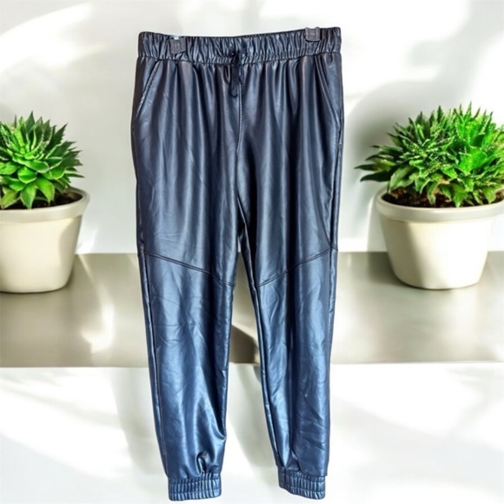 LAmade Black Faux Leather Jogger Pants Downtown Girl Medium